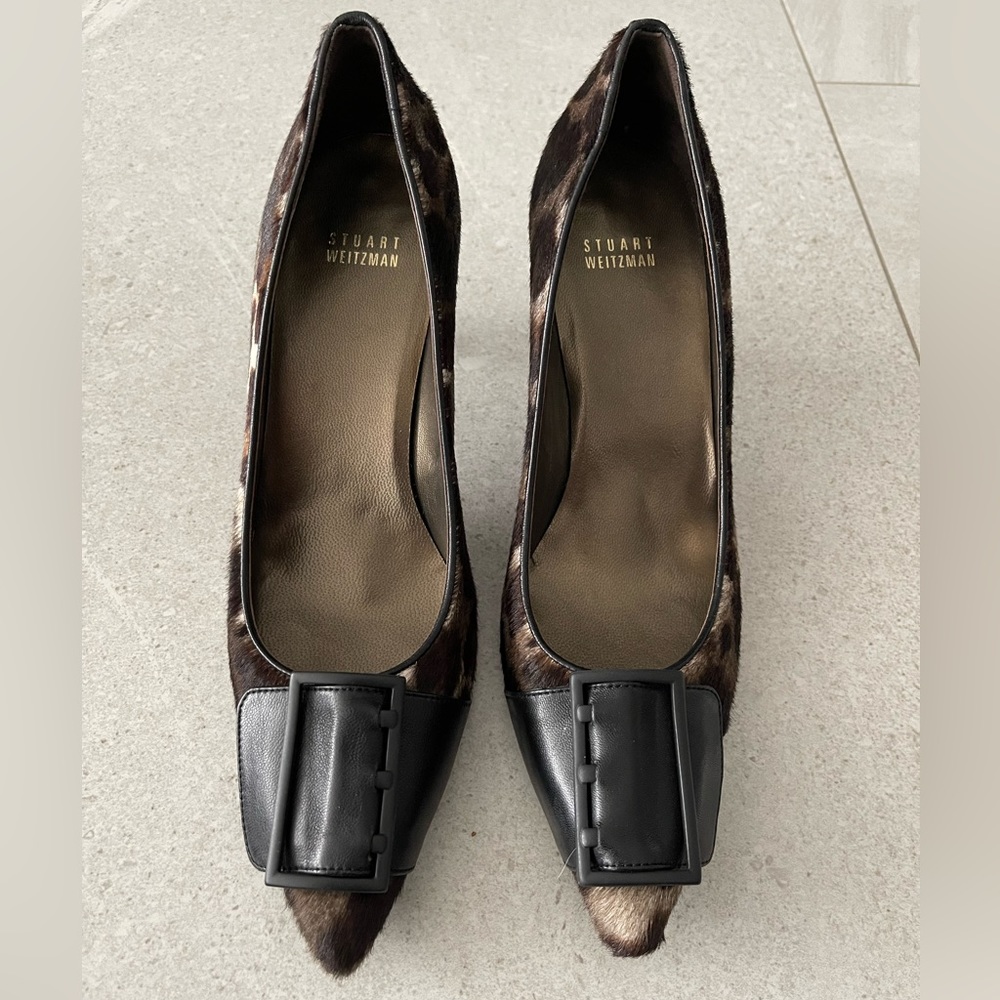 Stuart Weitzman Leopard Pony Hair Pumps